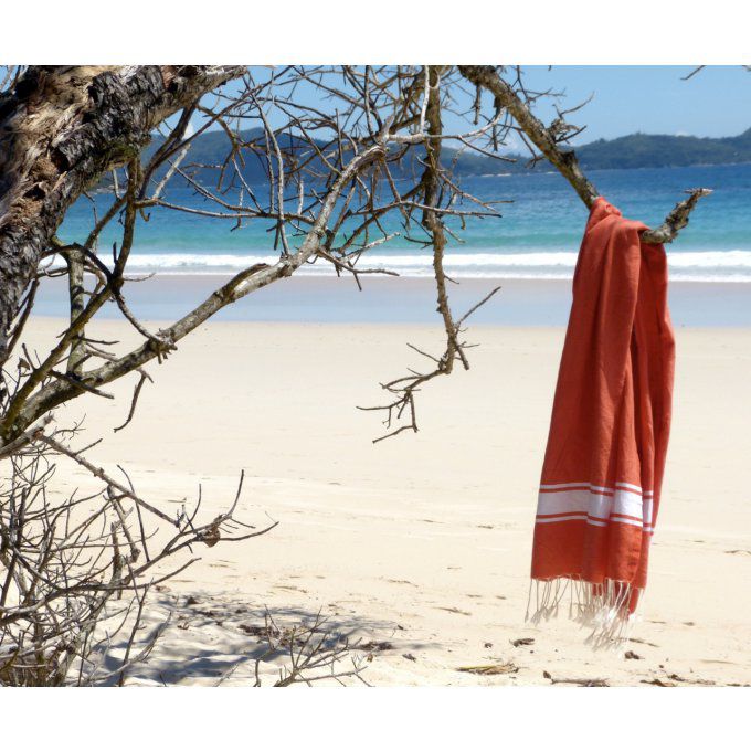 Fouta Red flat weaving 2x1m