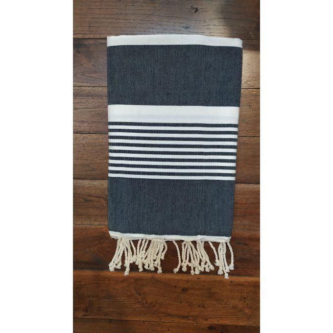 Fouta Black  White stripes 2,50x1,50m 