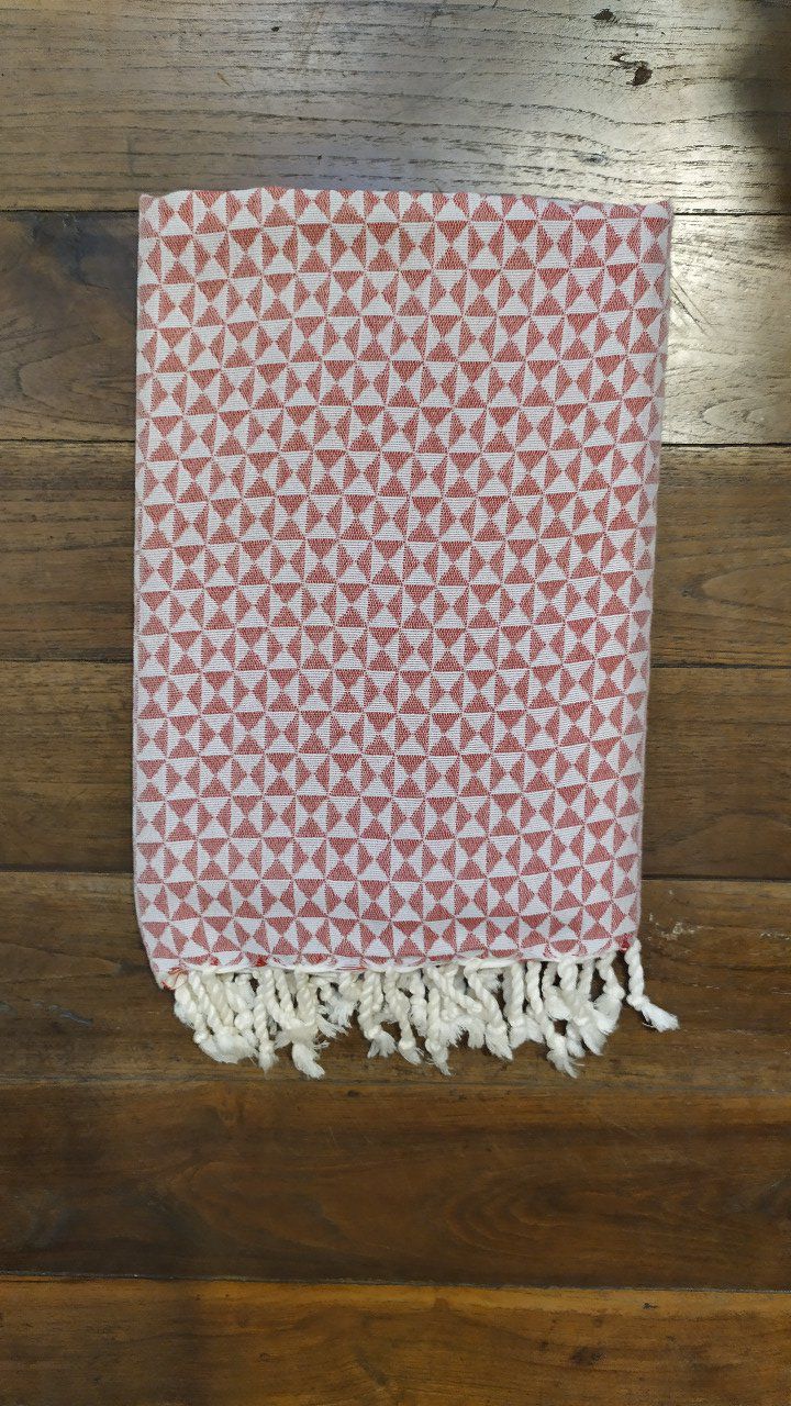 Fouta Butterfly Red/White  2x1m    