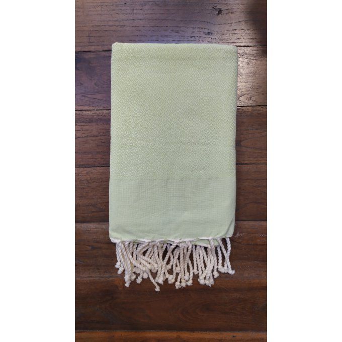 Fouta Chevron Diamond  Light green  no stripe 2x1m    