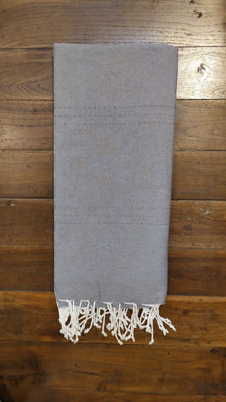 Fouta Dark Grey  3 thin seams No stripes  Flat weaving 2x2m   
