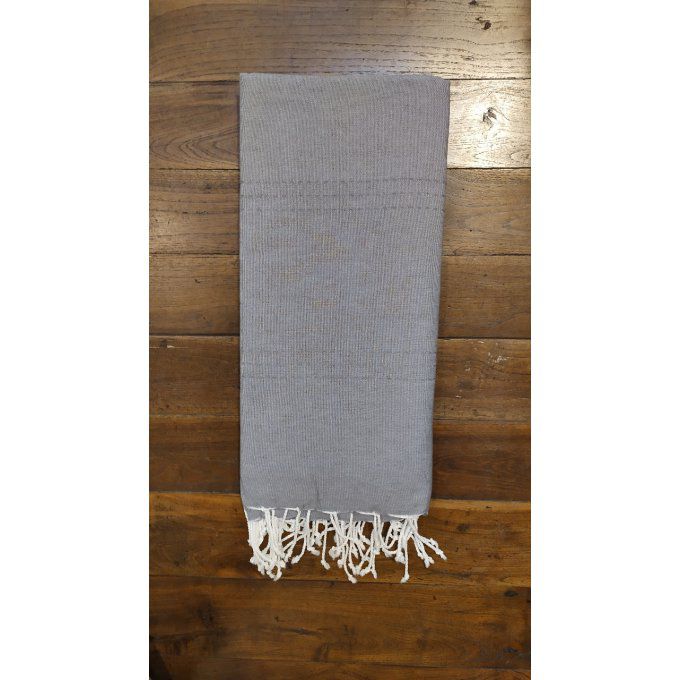 Fouta Dark Grey  3 thin seams No stripes  Flat weaving 2x2m