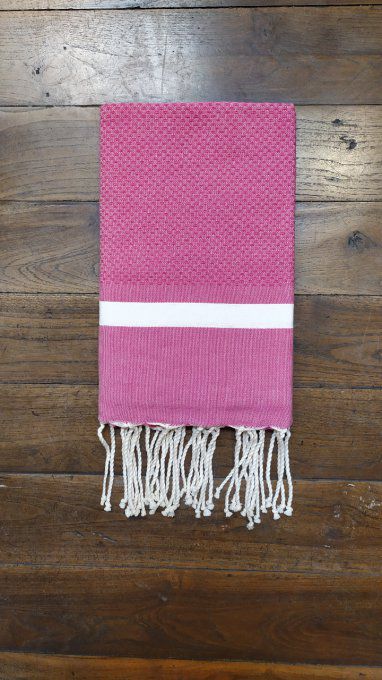 Fouta Fushia  white stripe   bumble bee weaving 2x1m   