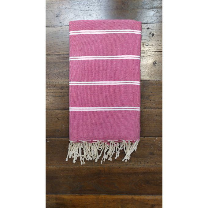 Fouta Fushia Thin White stripes flat weaving 2,50x2,35m  