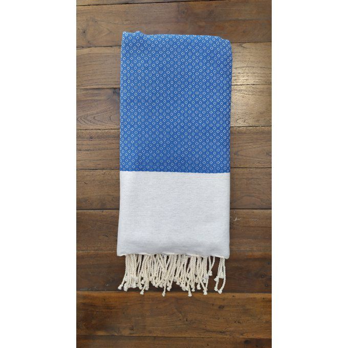 Fouta Indigo Light Grey  - Oeil de Perdrix weaving 3x2m  