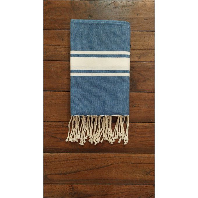 Fouta Marine blue flat weaving 2x1m