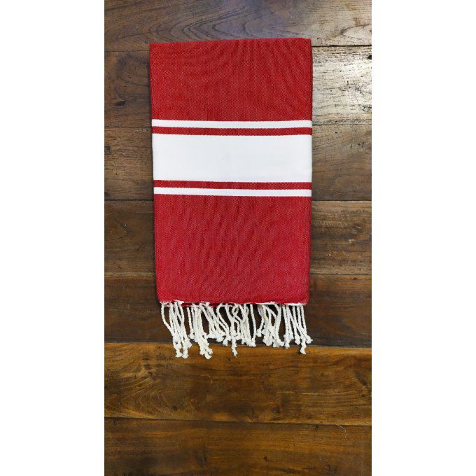 Fouta Red flat weaving 2x1m