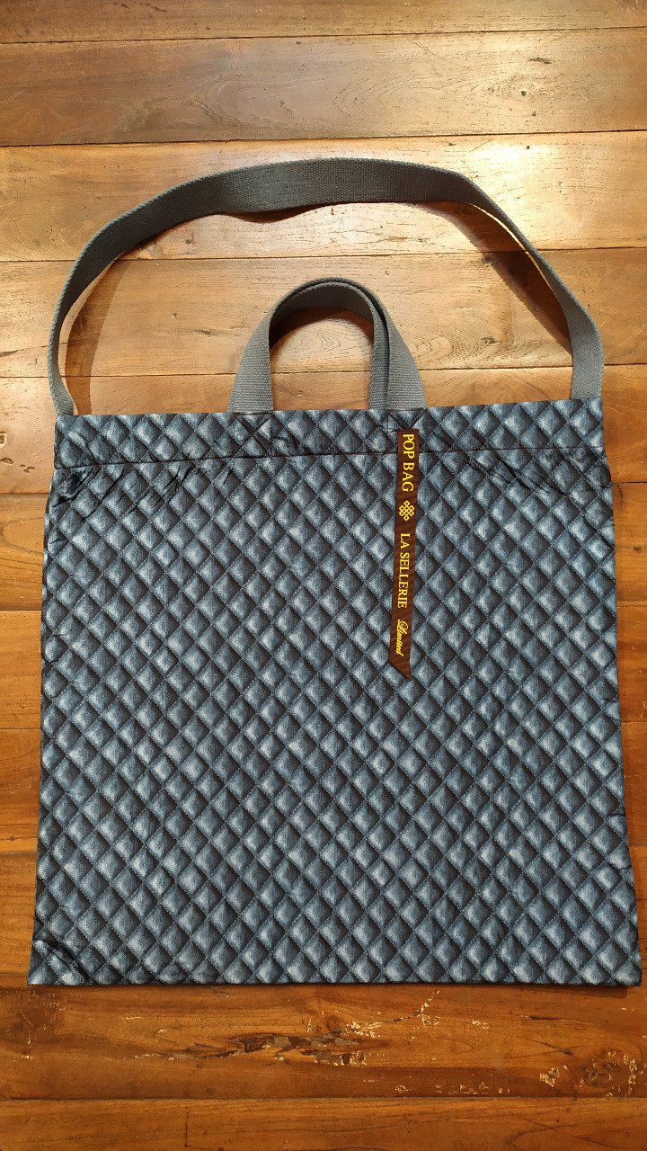 Italian Handmade pop bag "La Sellerie"  - Blue - 51x51cm 