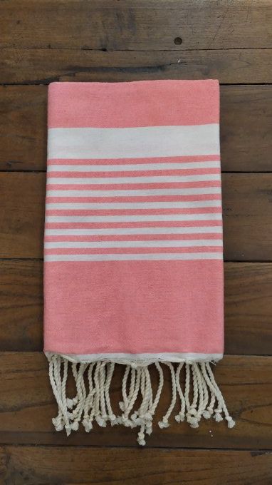 Fouta Arthur Medium Grey/white multi stripe flat weaving 2x1m    - Copie