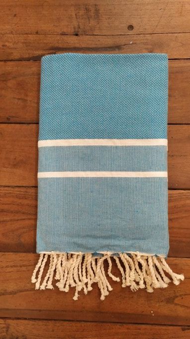 Fouta Intense Blue  Chevron weaving  Edge standard 2x1m 