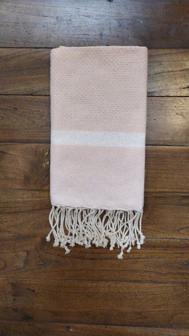 Fouta Baby Rose White stripe bumble bee weaving 2x1m