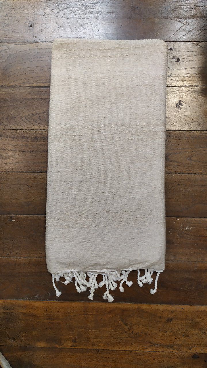 Fouta Beige  3 thin seams No stripes Flat weaving 3x2m 