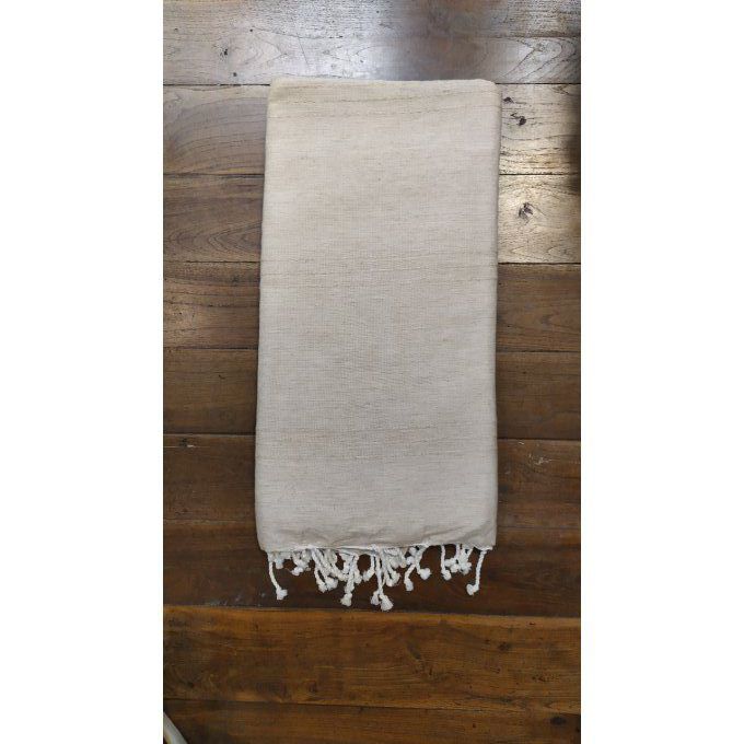 Fouta Beige  3 thin seams No stripes Flat weaving 3x2m 