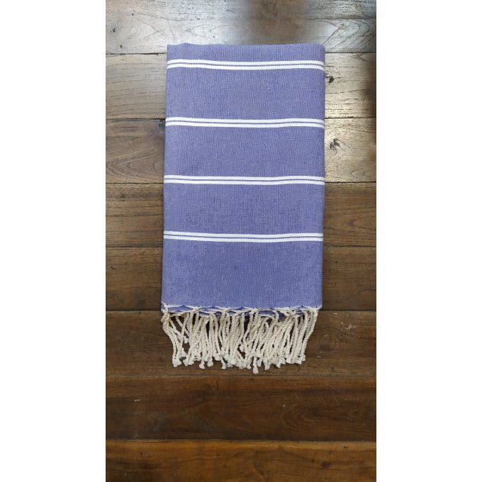 Fouta Purple Thin White stripes flat weaving 2,50x2,35m   