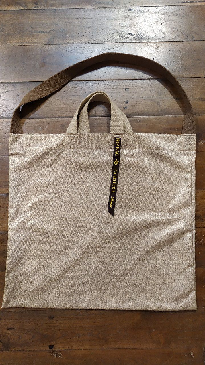 Italian Handmade pop bag "La Sellerie"  - Sand - 51x51cm  