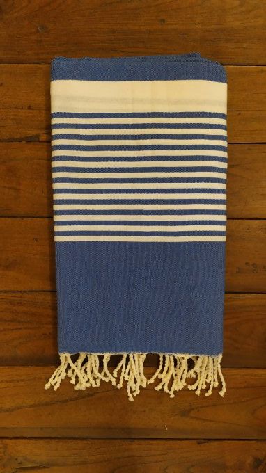 Fouta Marine Blue White stripes 2,50x1,50m   