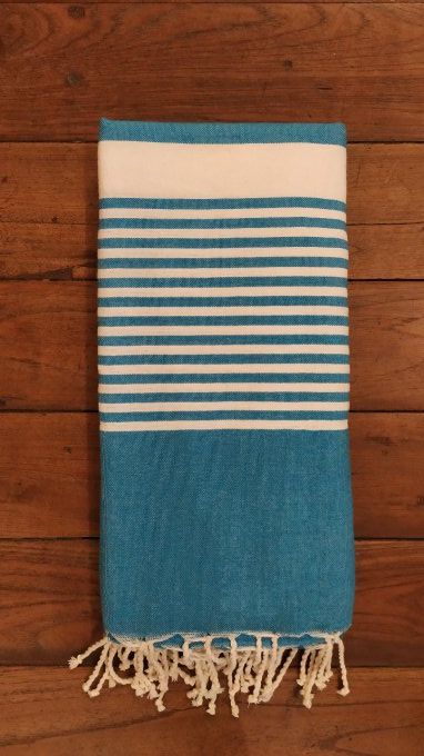 Fouta Turquoise White stripes 2,50x1,50m  