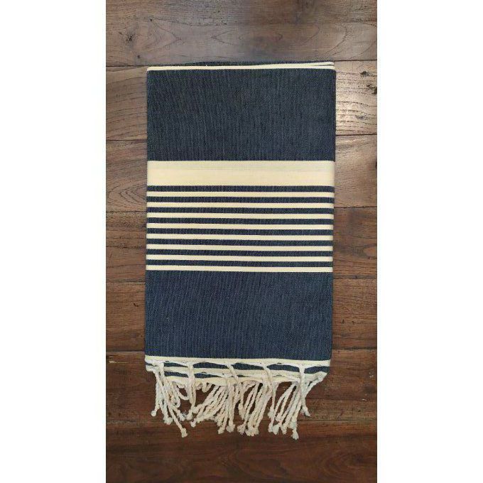 Fouta Black  Yellow stripes 2,50x1,50m  