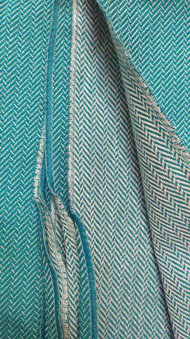 Fouta Green Chevron weaving Running whip stitch Edge. 2x2m  