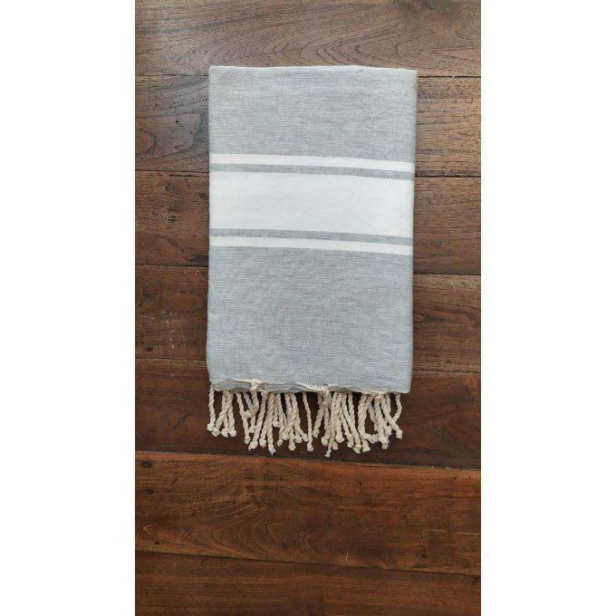 Fouta Light grey flat weaving 2x1m