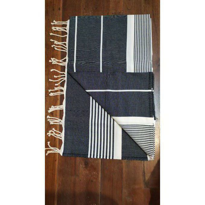 Fouta Black  White stripes 2,50x1,50m 